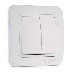 Выключатель Makel Lillium Natural 2-клавишный белый 05087