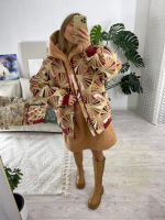 Куртка-бомбер (цвет бежево-винный)