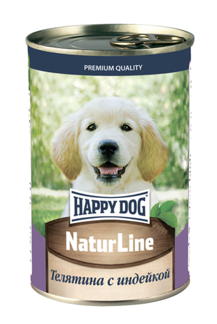 Консервы HAPPY DOG для щенков, телятина и индейка - 410 гр