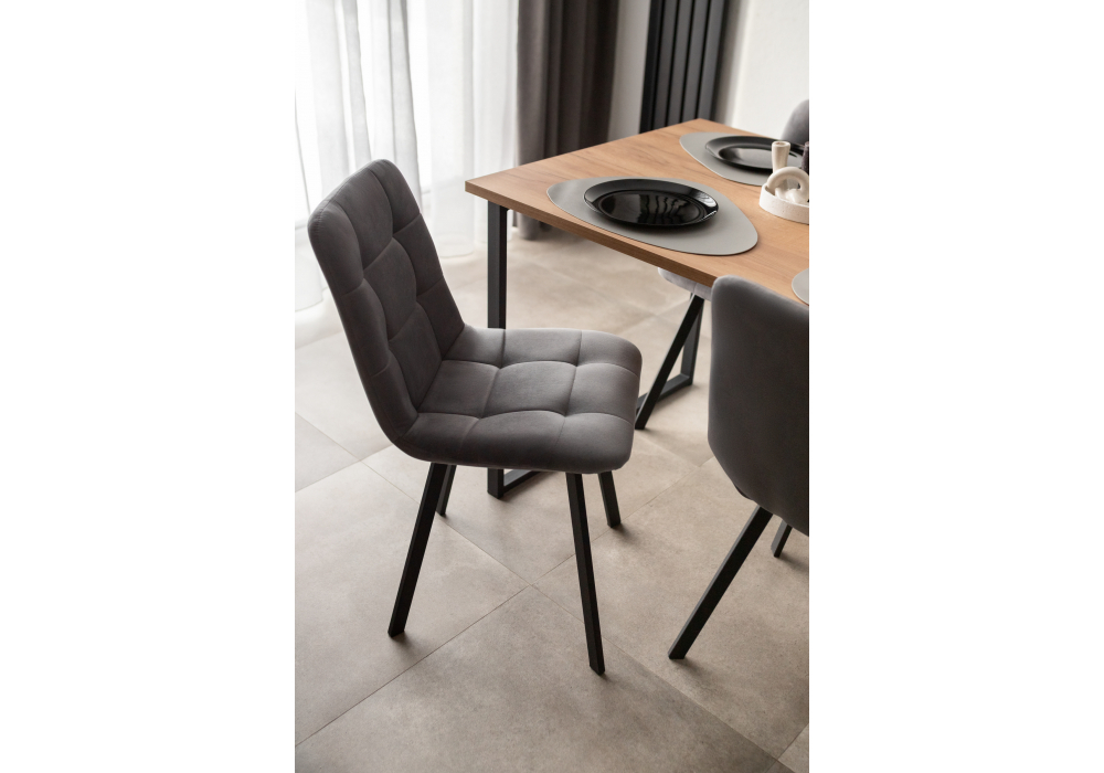 Стол деревянный Woodville Лиман 117 х 77 дуб крафт золотой, черный матовый, ножки черные