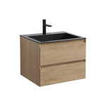 Тумба под раковину Vincea Luka 600 подвесная, 2 выкатных ящика soft-close, N.Oak