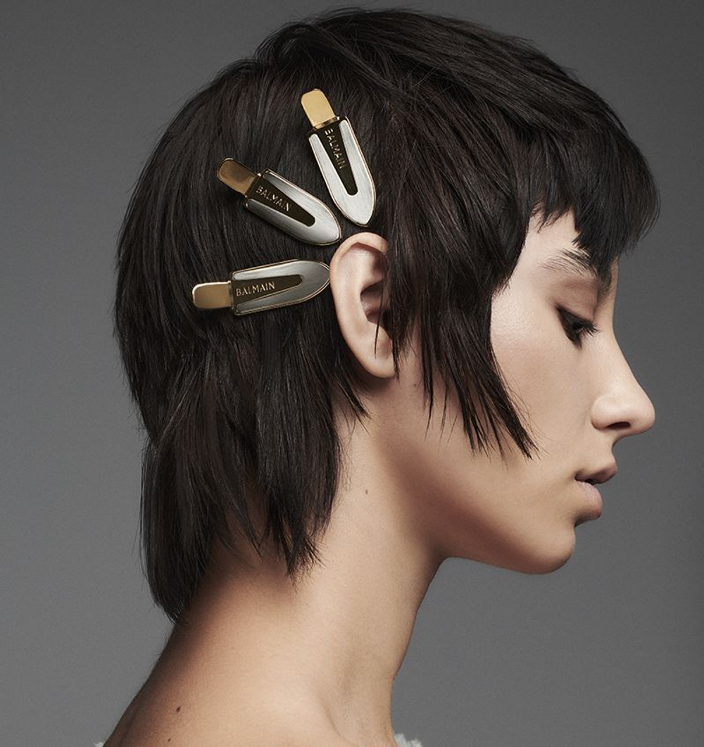 Balmain Hair Couture Заколка-клип Бэкстейдж, цвет серебро-золото Backstage Clip Small Silver-Gold