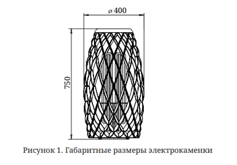 Электрокаменка Мэри Экс 6кВт черная бронза габариты