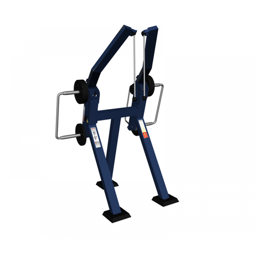 Вертикальная веревочная тяга стоя с изменяемой нагрузкой.