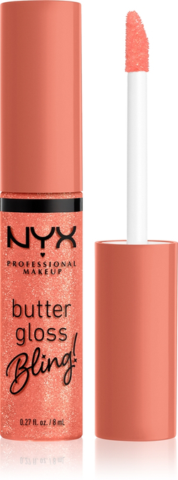 NYX Professional Makeup Butter Gloss Bling - Блеск для губ с блестящими частицами оттенок 02 Dripped Out, 8 ml