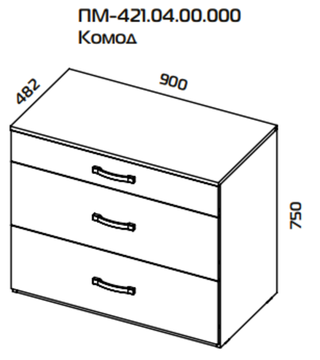 Бостон ПМ-421.04 Комод Голубой, Синий