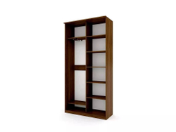 Шкаф купе Модерн 1190х450 2-х дверный 2-х секционный зеркальный с пескоструем №3 венге