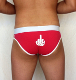 Ярко-розовые мужские трусы-слипы с провокационной надписью (Размер: M) (Цвет: ярко-розовый)