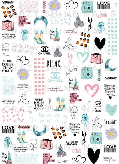 Слайдер-дизайн Crazy Shine Nails: Голубой