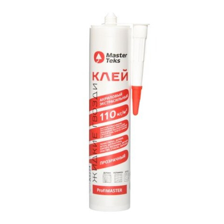 Клей монтажный акриловый MasterTeks PM экстрасильный 110 кг/м2 Прозрачный (280г/330г)
