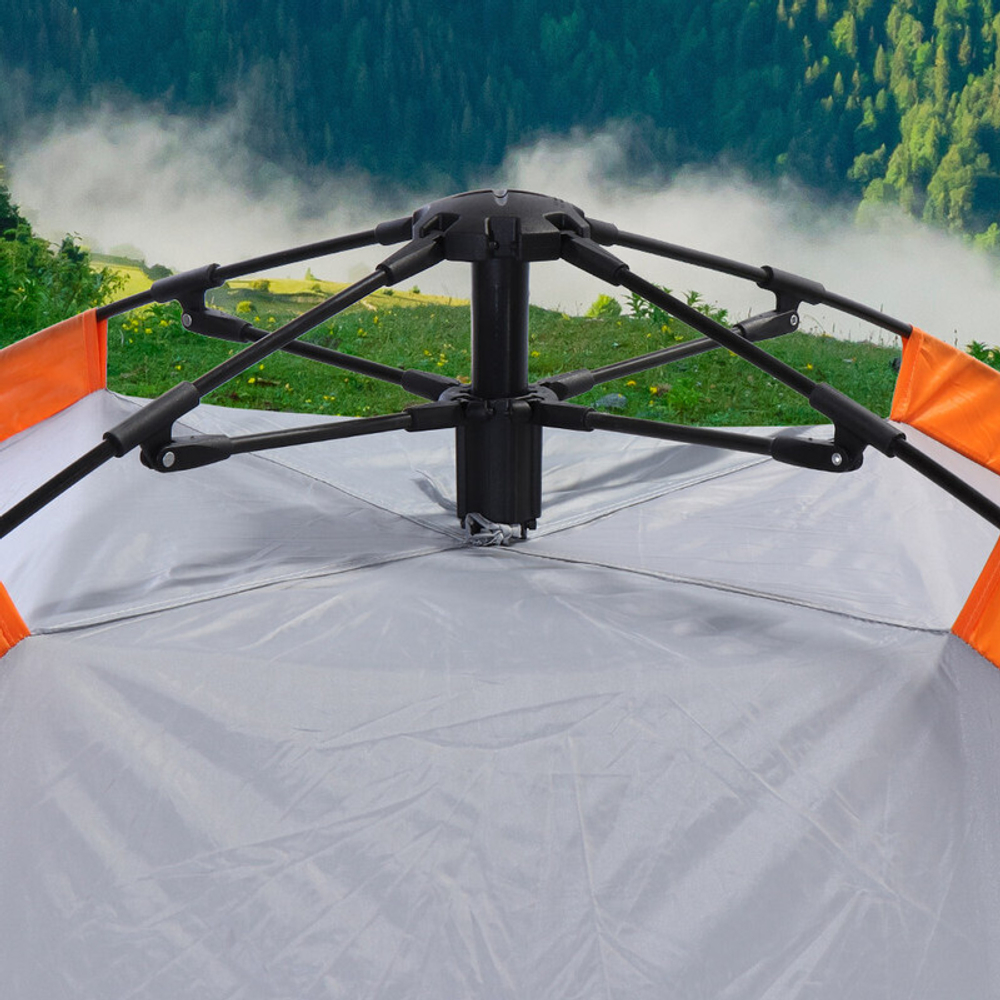 Палатка 3х-местная, 200х200х130 см, 1 слой, 1 комн, с москитной сеткой, Green Days, GJH021-3