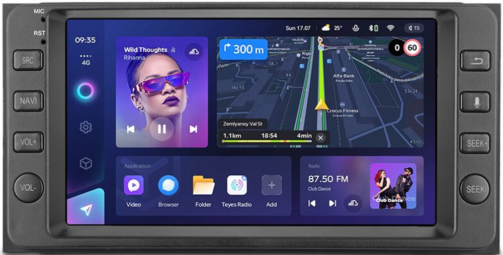 Магнитола для Toyota 200х100мм (рамка с кнопками) - Teyes CC3L дисплей 7" IPS на Android 10, 8-ядер, 4+32Гб, CarPlay, 4G SIM-слот