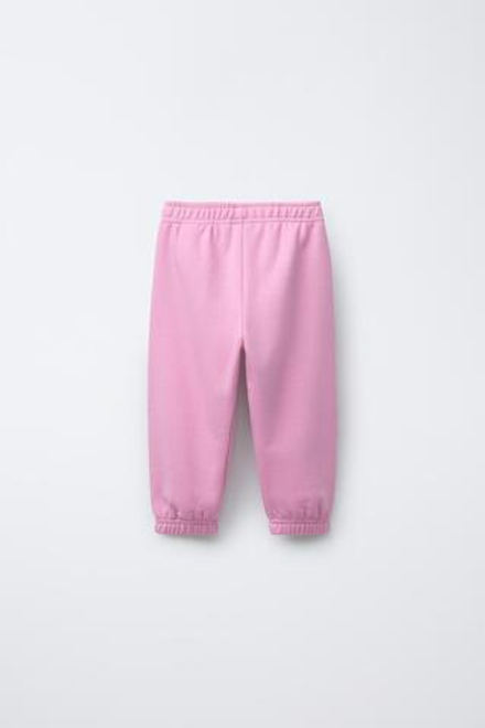ZARA БАЗОВЫЕ БРЮКИ-ДЖОГГЕРЫ С СЕРДЕЧКОМ, МЯГКИЙ РОЗОВЫЙ