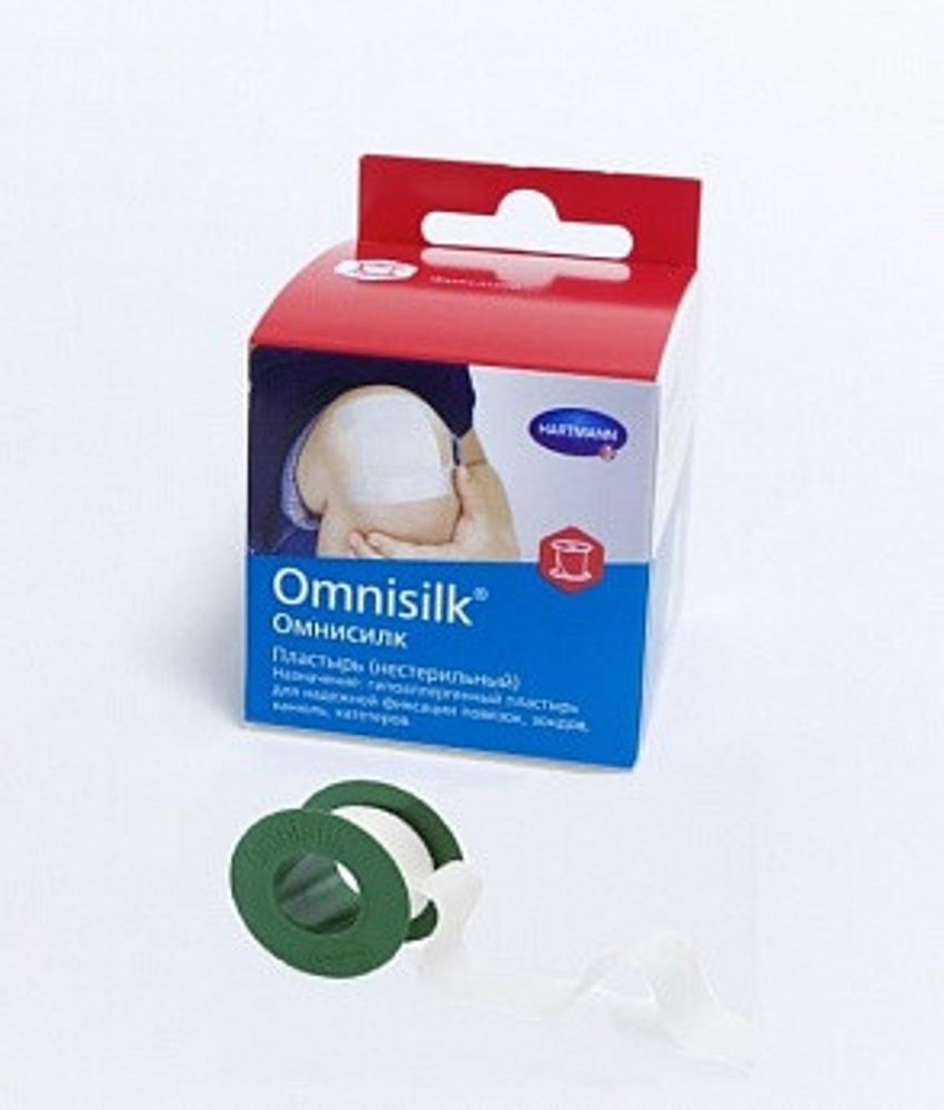 Omnisilk 1,25 см х 5 м,1 шт/Омнисилк - пластырь из искусственного шелка с еврохолдером