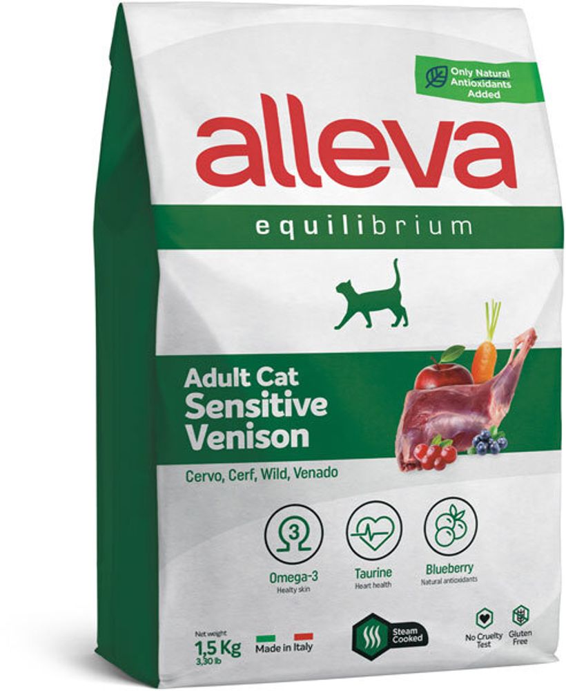 Alleva Equilibrium Cat Sensitive Venison оленина, сухой (1,5 кг)
