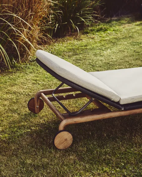 Шезлонг Alipa из массива акации и веревки темно-серого цвета