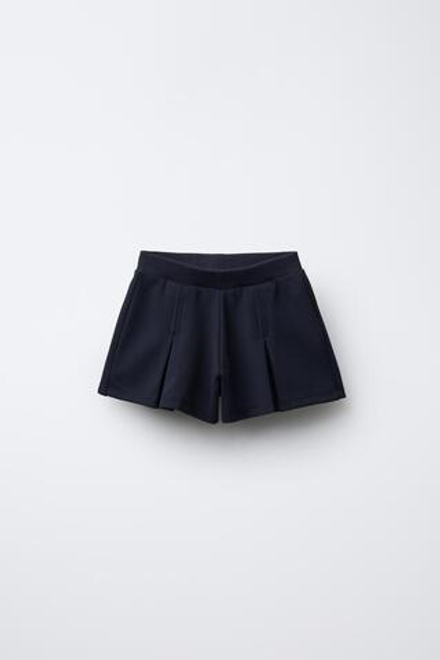 ZARA ЮБКА-ШОРТЫ СО СКЛАДКАМИ, МОРСКОЙ СИНИЙ