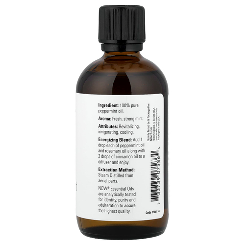 NOW Foods, эфирные масла, перечная мята, 118 мл (4 жидк. унции)