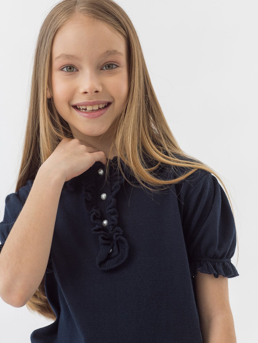 Джемпер для девочки арт. AT925 темно-синий