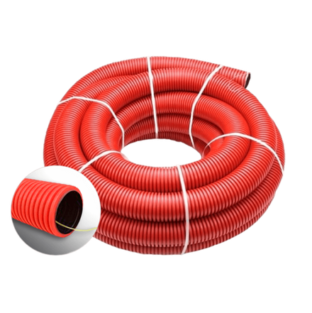 Труба гофрированная гибкая двустенная 110 мм, красная