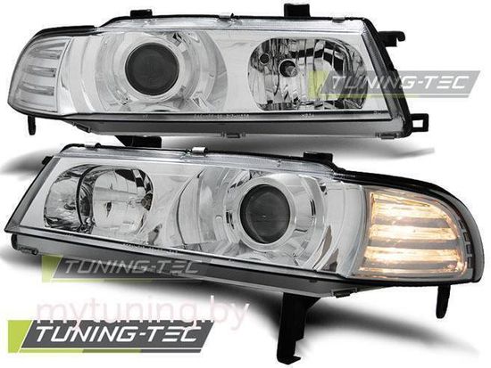 Передние фары Honda Prelude 4 angel eyes chrome