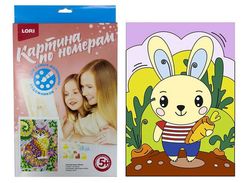 Картина по номерам для малышей "Зайчик с морковкой"