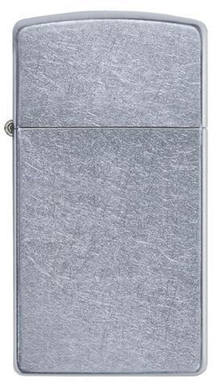 Зажигалка Zippo Slim Street Chrome, латунь/сталь, серебристая, матовая, 29х10x60 мм