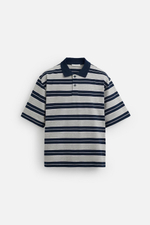Поло relaxed fit в полоску