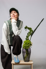 Воротничок-морячка из крапивы цвета хвои