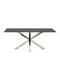 Argo Стол обеденный с ножками из стали и столешницей из черного стекла 200x100