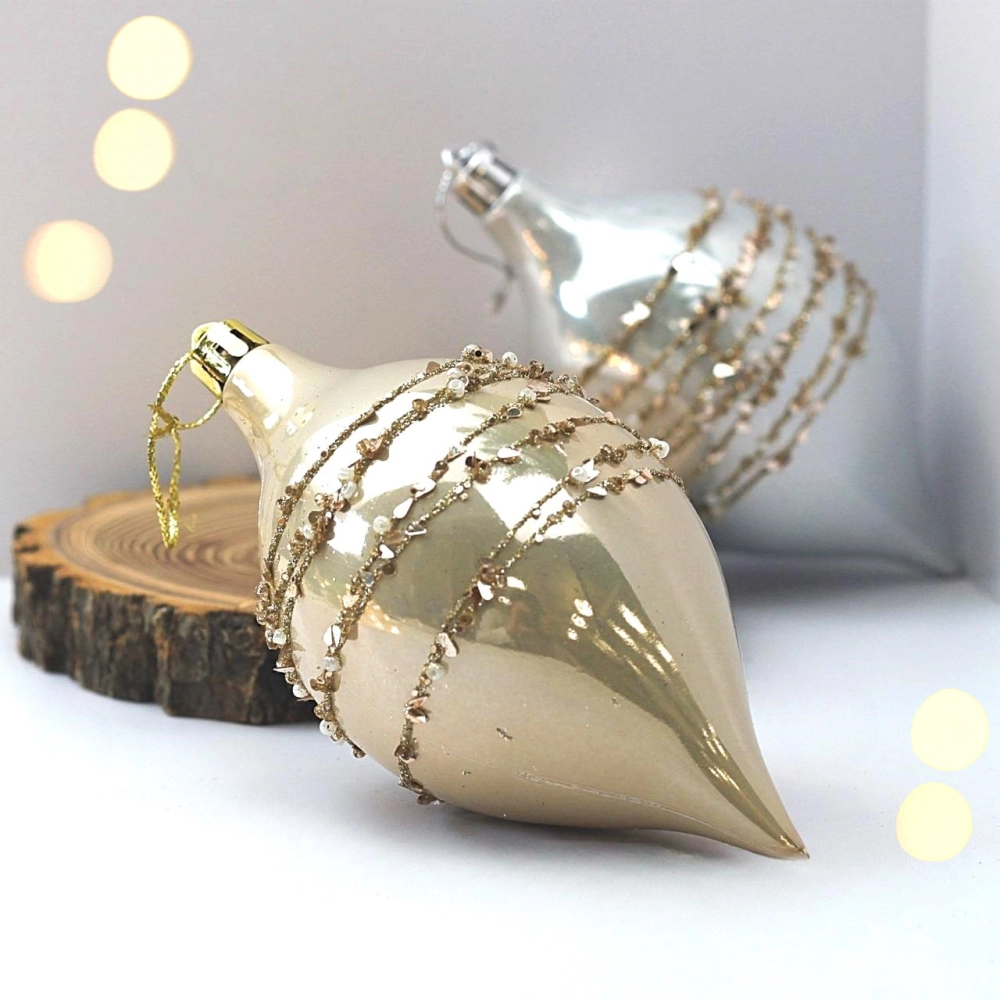 Набор украшений SHINE «Star Thread» 13,8х6,5 см (2 шт.), light champagne/silver