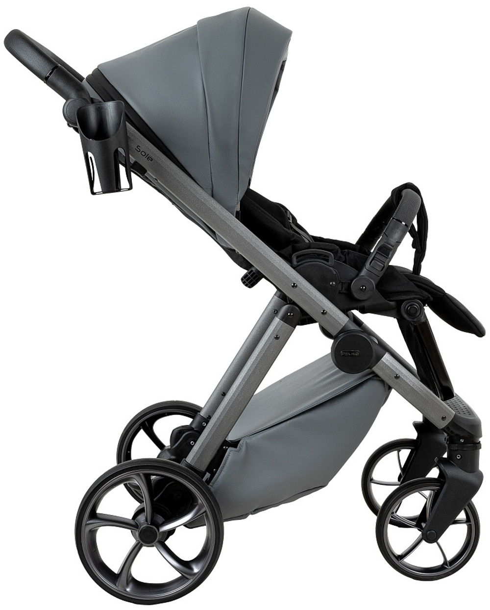 Детская коляска Pituso Sole Leather 2 в 1 PMPL/04 Grey