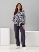 Костюм с брюками КБ-184/белый-антрацитгазета