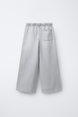 ZARA ДЖИНСЫ WIDE LEG НА ШНУРКЕ, СЕРЫЙ