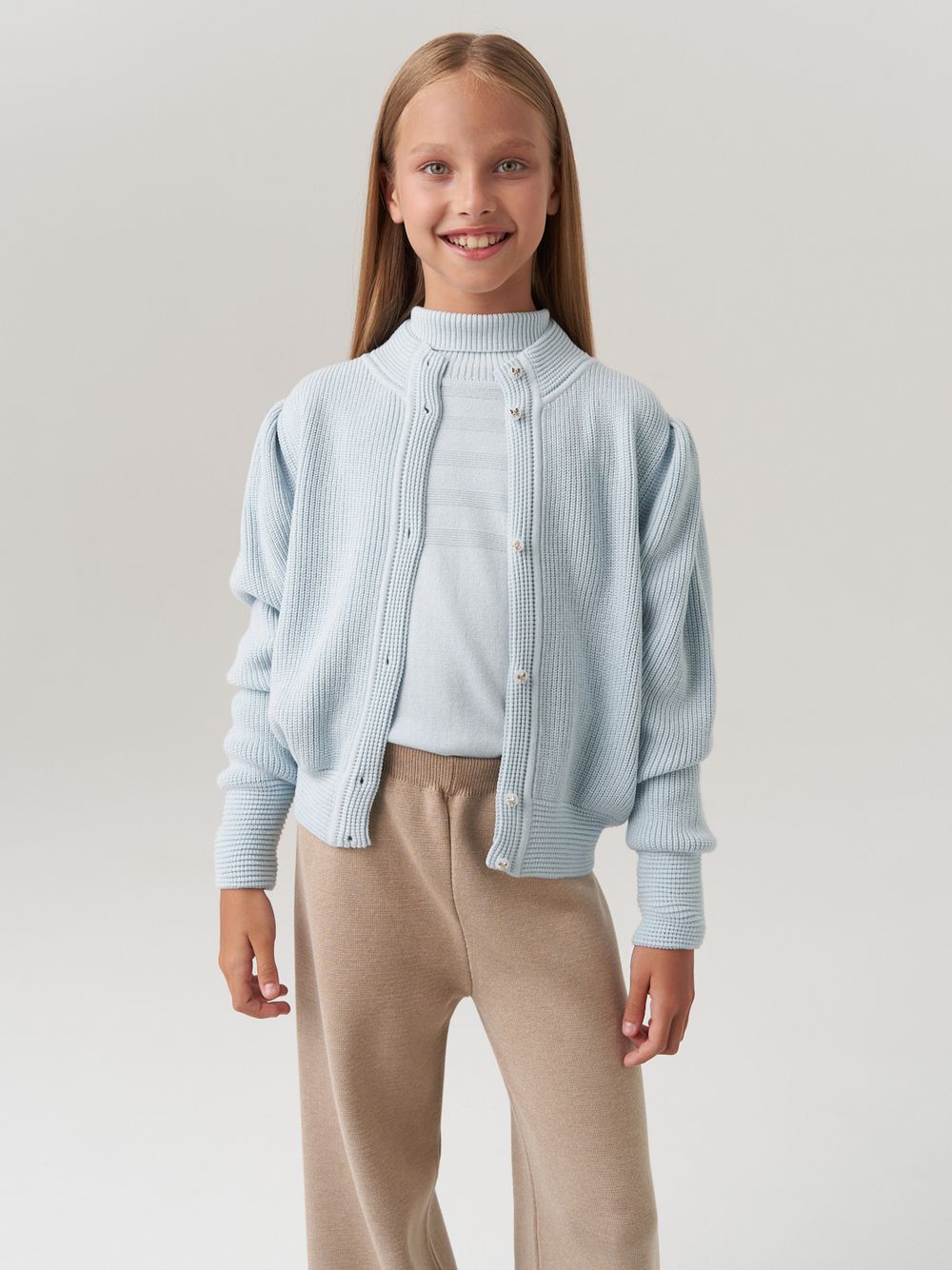 Кардиган для девочки AT1058 голубой