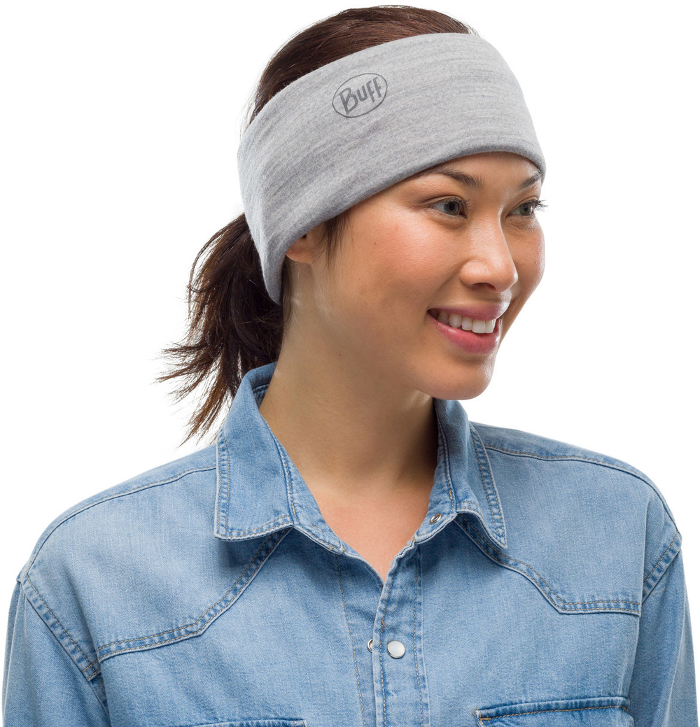 Тонкий шерстяной шарф-труба Buff Wool lightweight Solid Light Grey