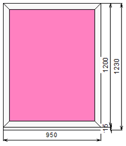 Пластиковое окно 1200 х 950 ТермА Эко с глухой створкой