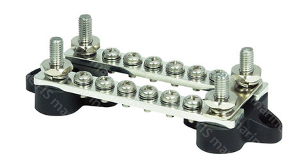 Колодка распределительная электромонтажная с защитной крышкой, 2 планки по 6 контактов