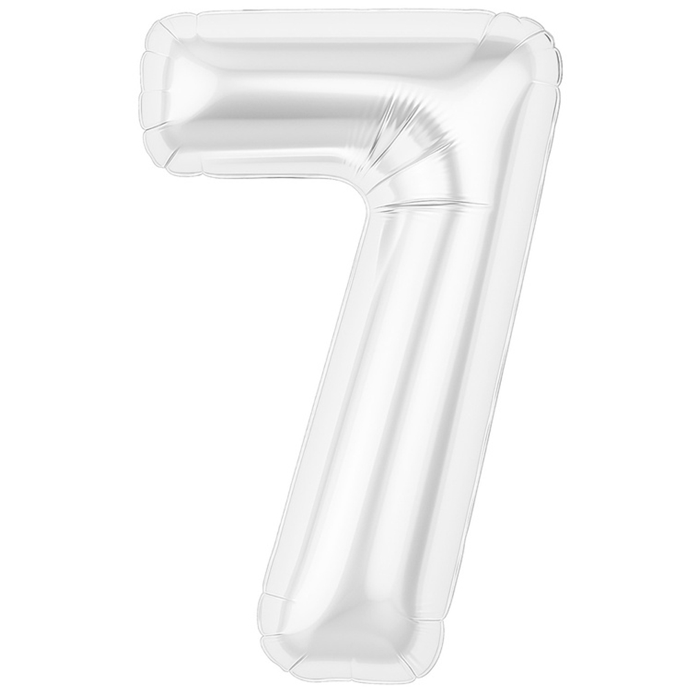 Шар фольгированный Цифра 7 101 см (Белый)