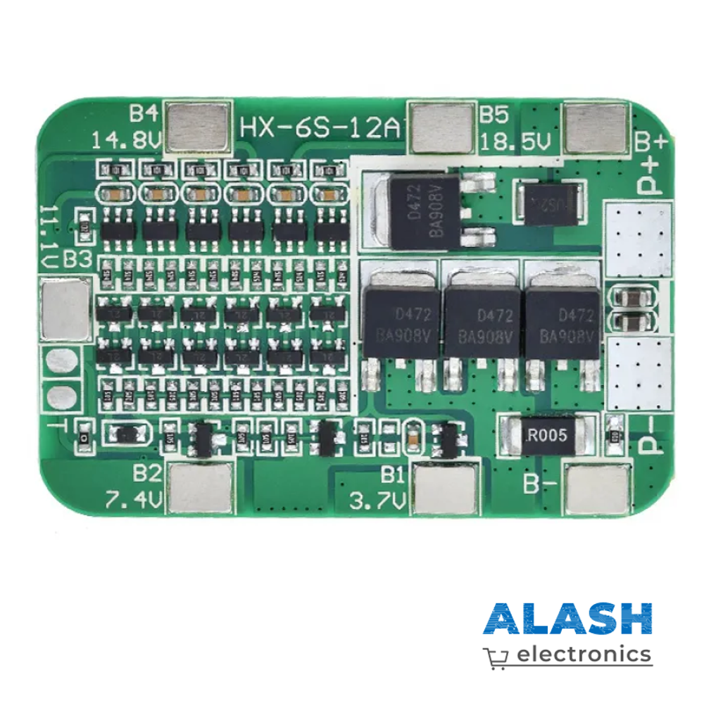 6S 12A 24V PCB плата защиты BMS для 6 аккумуляторов 18650