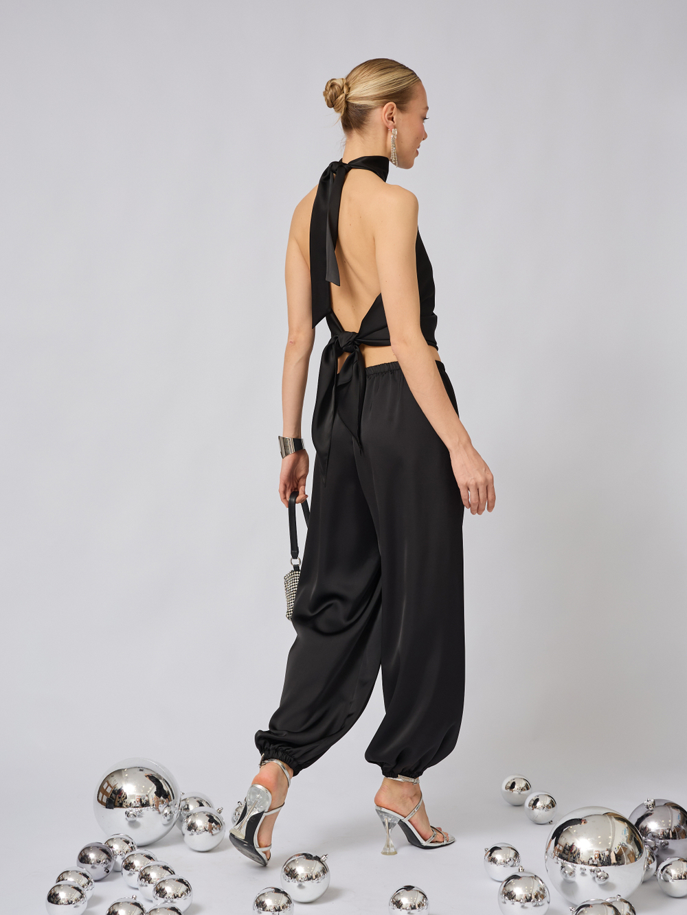 Брюки алладины из атласа