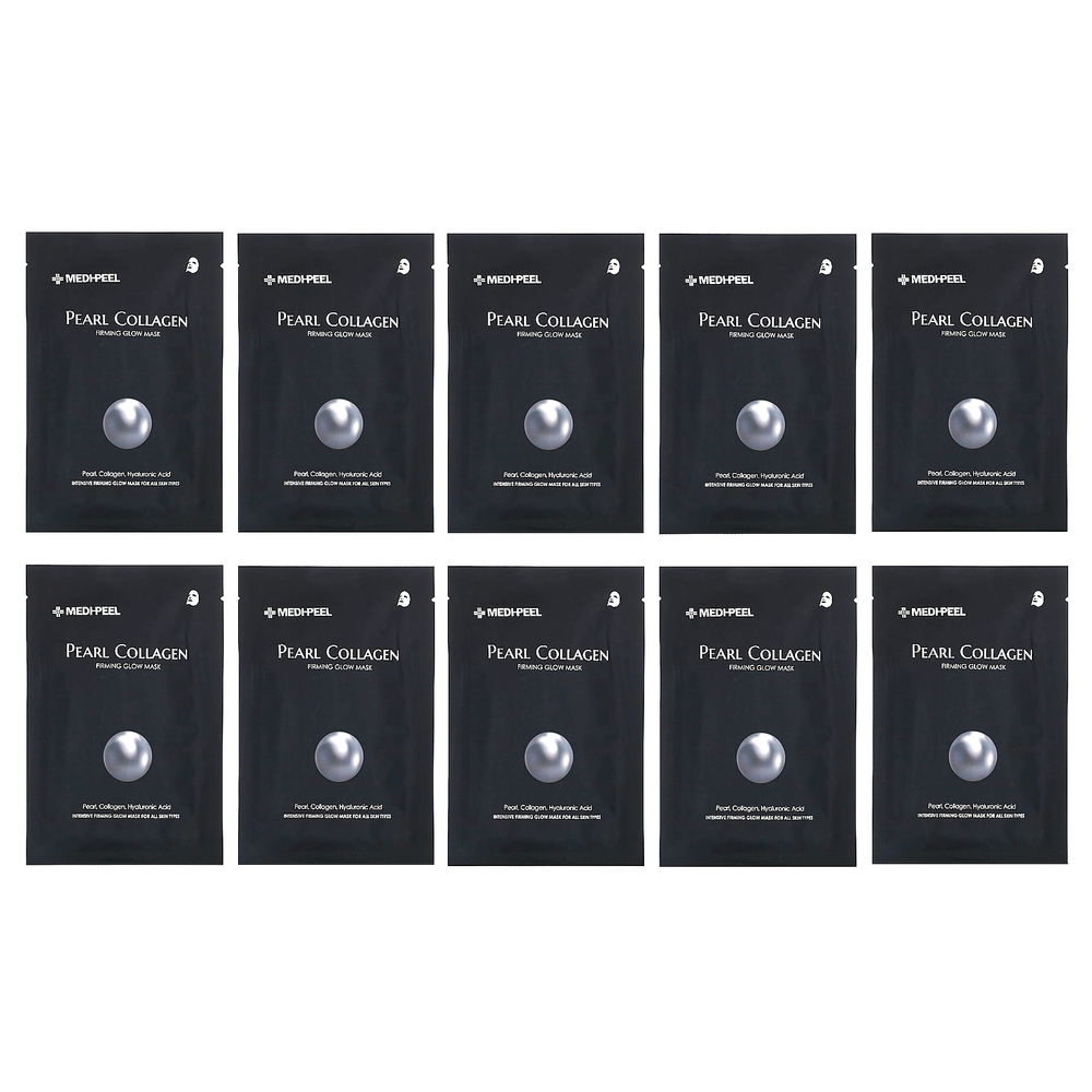 Medi-Peel, Укрепляющая и сияющая маска с жемчужным коллагеном, 10 листовых масок, 25 мл (0,84 жидк. унц.)