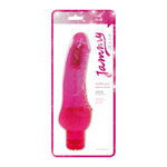 Розовый вибратор VIBRATOR JAMMY JELLY SHARP GLITTER - 22,5 см. (Цвет: розовый)
