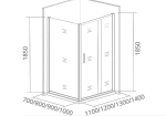 Душевой уголок Good Door Infinity WTW+SP+SP 140х70 стекло прозрачное/профиль хром