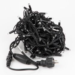 ULD-S1000-120-TBK BLUE-WHITE IP67 Гирлянда светодиодная с эффектом мерцания. 10м. Соединяемая. 120 светодиодов. Синий и белый свет. Провод черный. ТМ Uniel