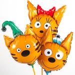 Шар с клапаном (10''/25 см) Мини-фигура, Голова, Три Кота, Карамелька 1 шт.