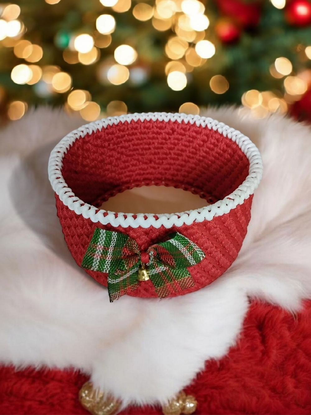 Рождественская корзинка для подарков, красная