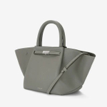 Сумка DeMellier The Midi New York Stone Grey Small Grain Ecru Stitching