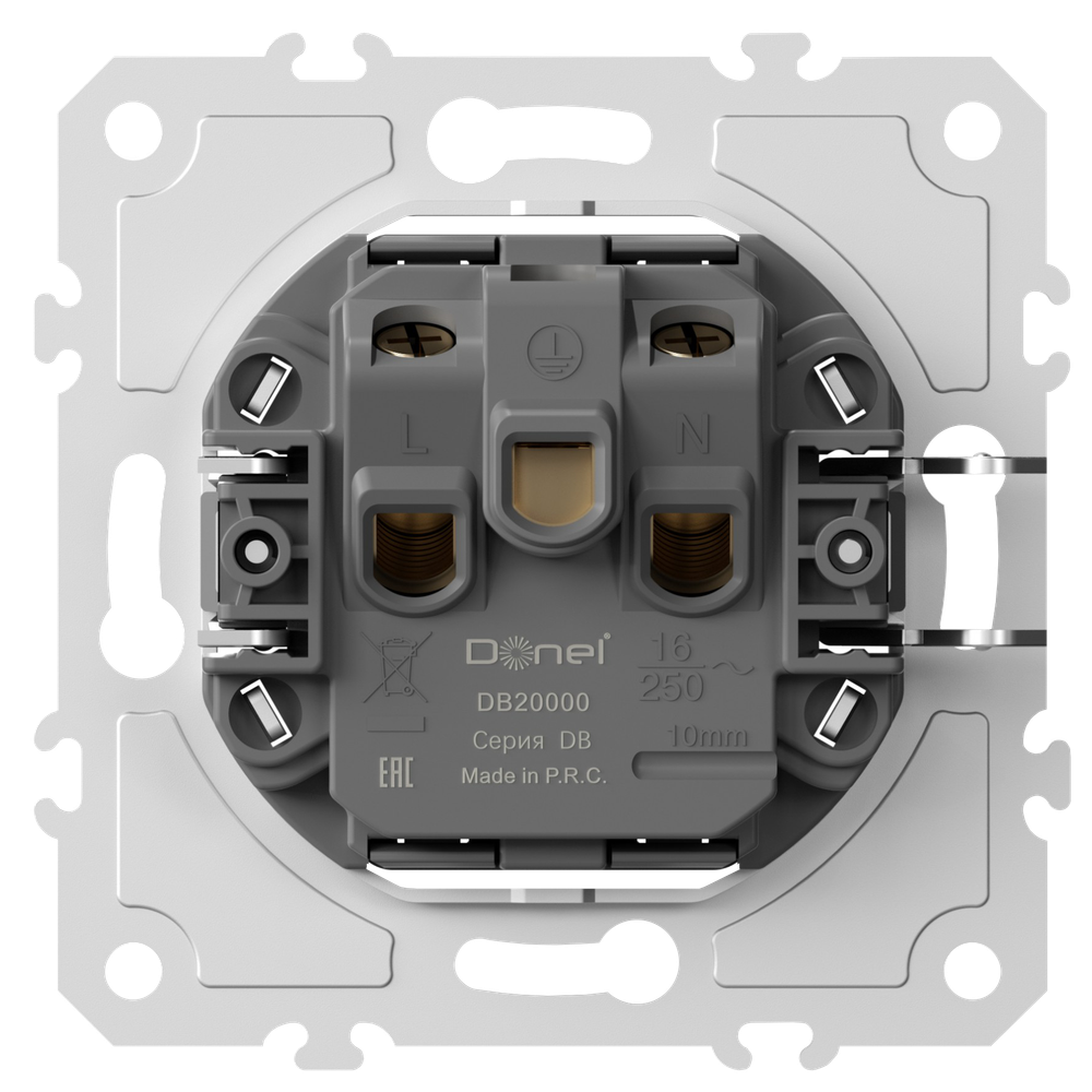 Механизм универсальной розетки мультистандарт 16А 250В~ на винтах, серия DB