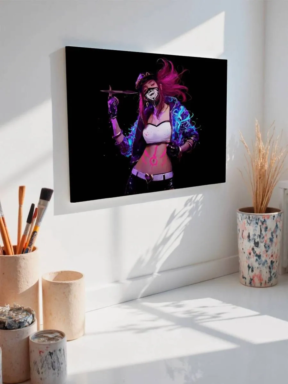 Картина на стену 40 X 50 Девушка киберпанк